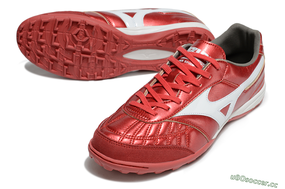 Men's Mizuno Morelia Neo 4 TF Artificial Turf Low-Tops Football Shoes - Red/White 3