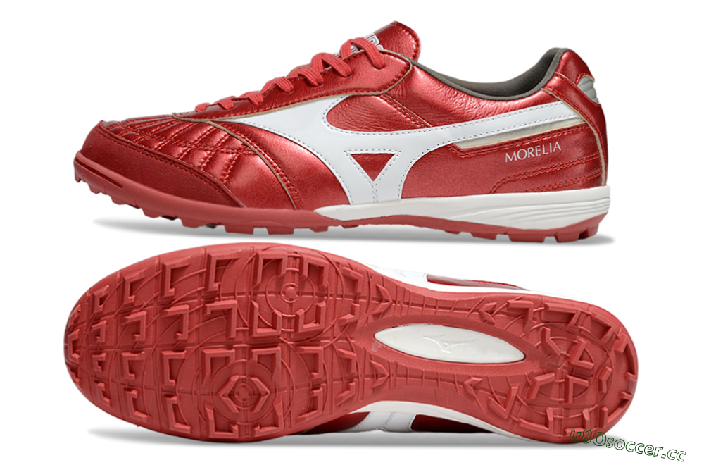 Men's Mizuno Morelia Neo 4 TF Artificial Turf Low-Tops Football Shoes - Red/White 1