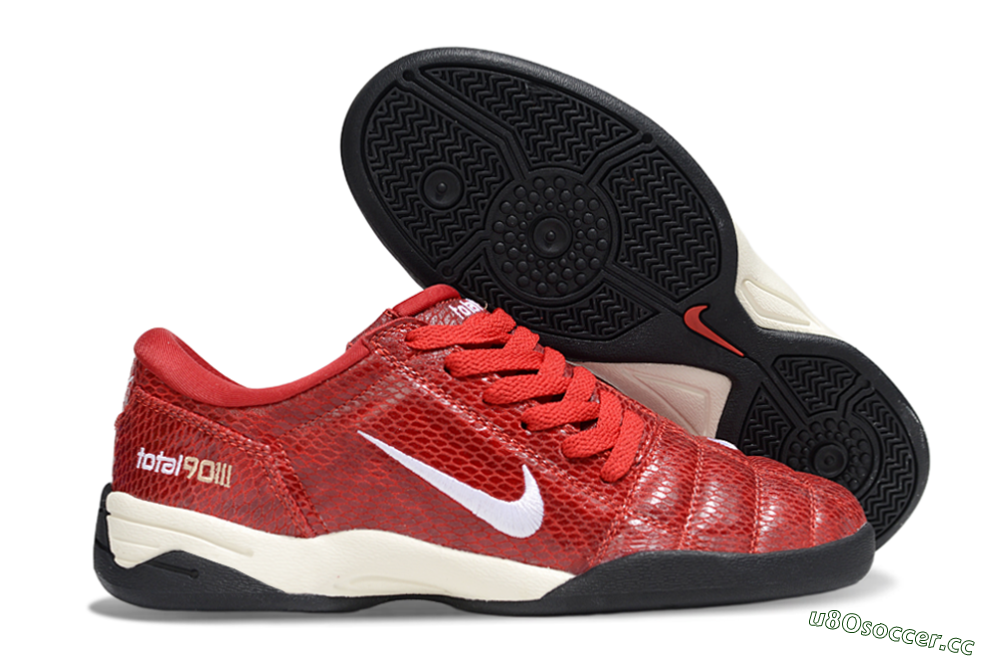 Men's Nike Total 90 III IC Indoor & Futsal Low-Tops Football Shoes - Red/White 2