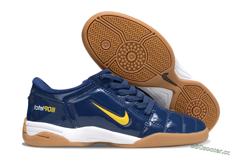 Men's Nike Total 90 III IC Indoor & Futsal Low-Tops Football Shoes - Blue/Yellow/White 2