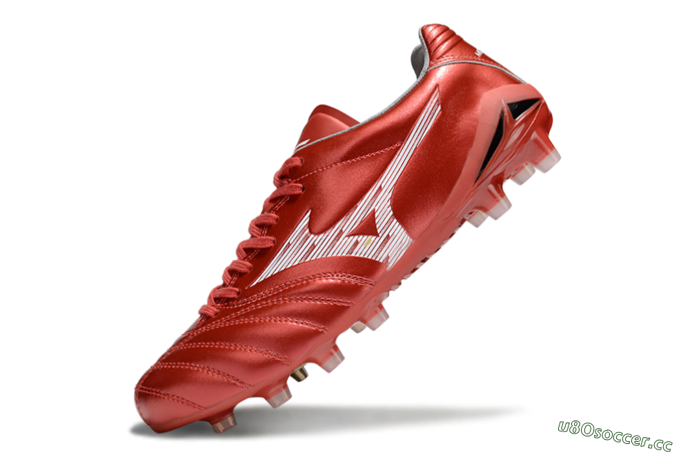 Men's Mizuno Morelia Neo 4 FG Firm Ground Low-Tops Football Boots - Red/White 5