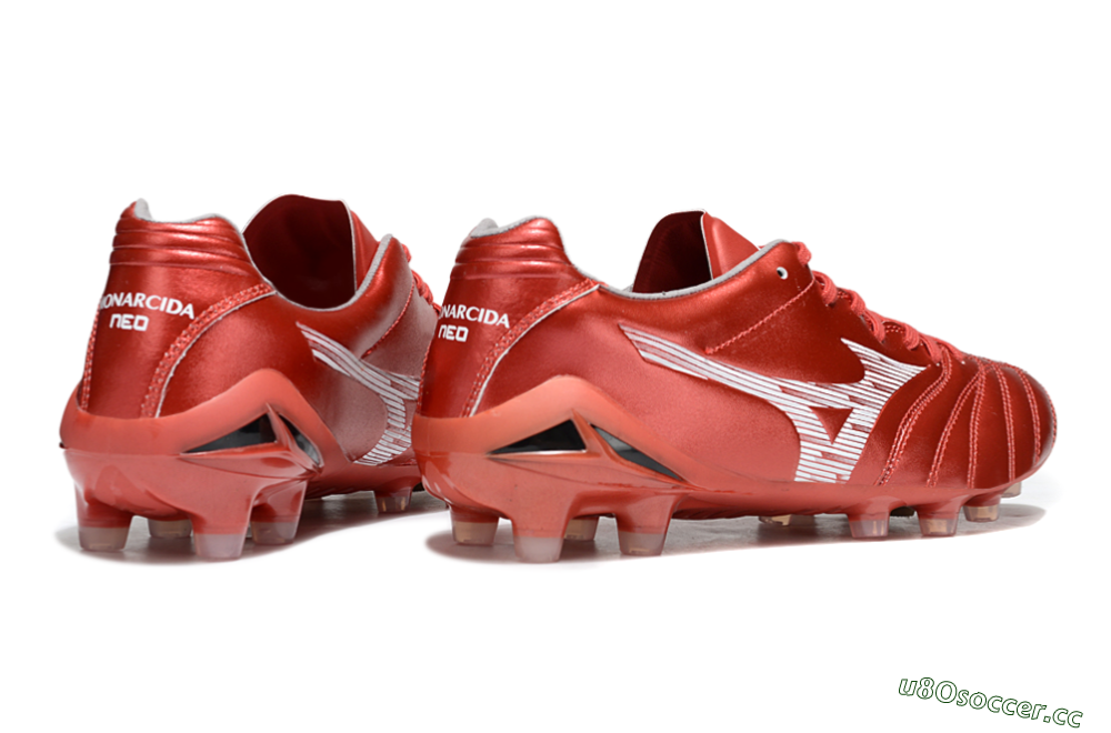 Men's Mizuno Morelia Neo 4 FG Firm Ground Low-Tops Football Boots - Red/White 6