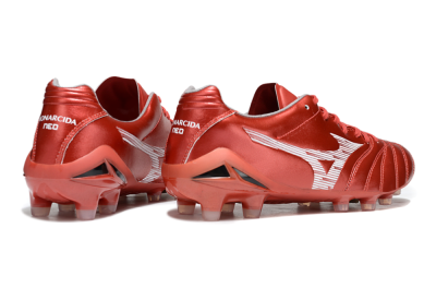 Men's Mizuno Morelia Neo 4 FG Firm Ground Low-Tops Football Boots - Red/White