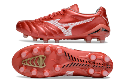 Men's Mizuno Morelia Neo 4 FG Firm Ground Low-Tops Football Boots - Red/White
