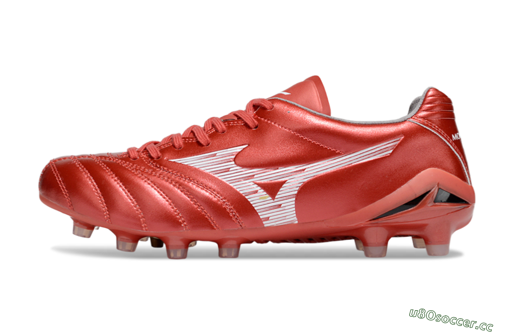 Men's Mizuno Morelia Neo 4 FG Firm Ground Low-Tops Football Boots - Red/White 0