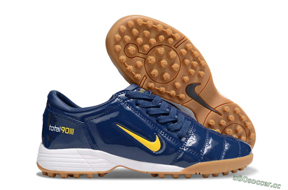 Unisex Nike Total 90 III TF Artificial Turf Low-Tops Football Shoes - Blue/Yellow/White 2