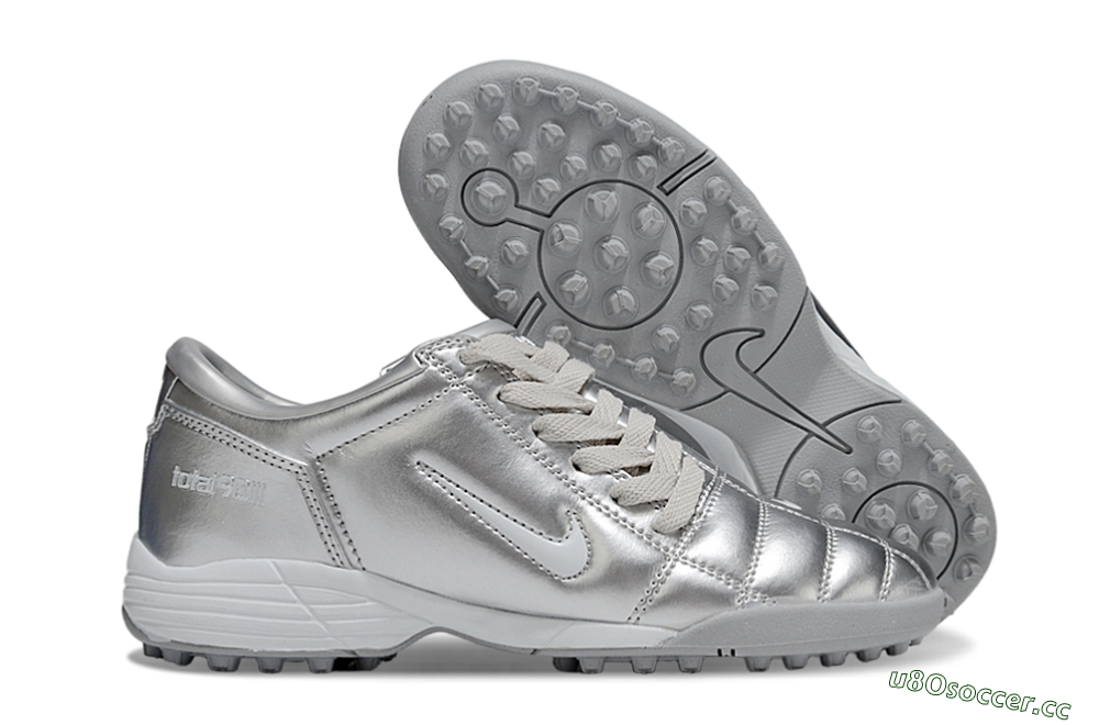 Unisex Nike Total 90 III TF Artificial Turf Low-Tops Football Shoes - Silver/White 2