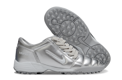 Unisex Nike Total 90 III TF Artificial Turf Low-Tops Football Shoes - Silver/White