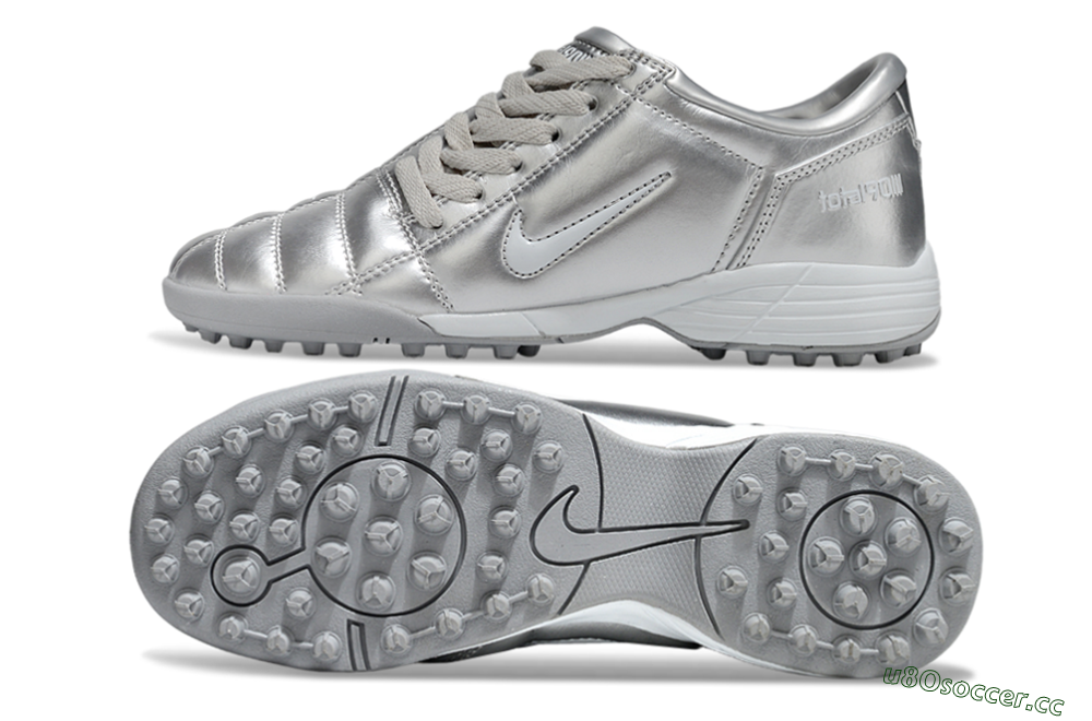 Unisex Nike Total 90 III TF Artificial Turf Low-Tops Football Shoes - Silver/White 1