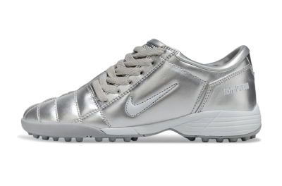 Unisex Nike Total 90 III TF Artificial Turf Low-Tops Football Shoes - Silver/White