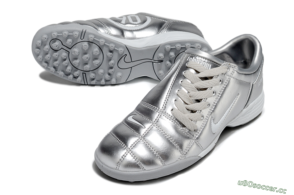Unisex Nike Total 90 III TF Artificial Turf Low-Tops Football Shoes - Silver/White 3