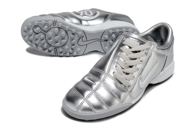 Unisex Nike Total 90 III TF Artificial Turf Low-Tops Football Shoes - Silver/White