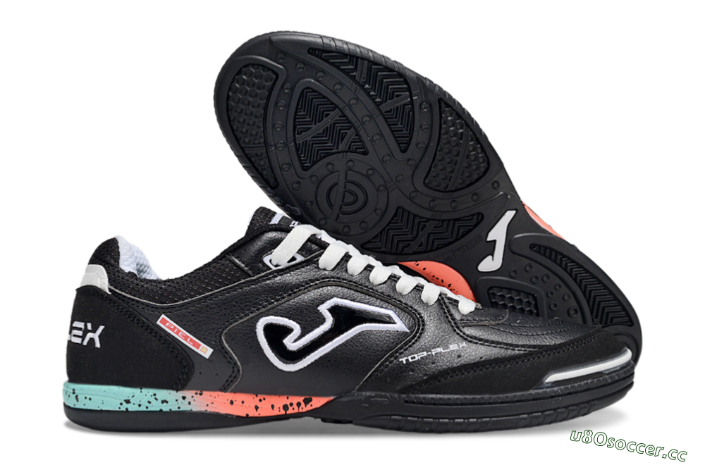 Men's Joma Top Flex IC Indoor & Futsal Low-Tops Football Shoes - White/Black/Yellow 2