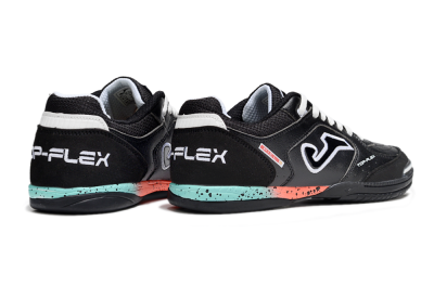 Men's Joma Top Flex IC Indoor & Futsal Low-Tops Football Shoes - White/Black/Yellow