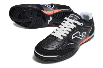 Men's Joma Top Flex IC Indoor & Futsal Low-Tops Football Shoes - White/Black/Yellow
