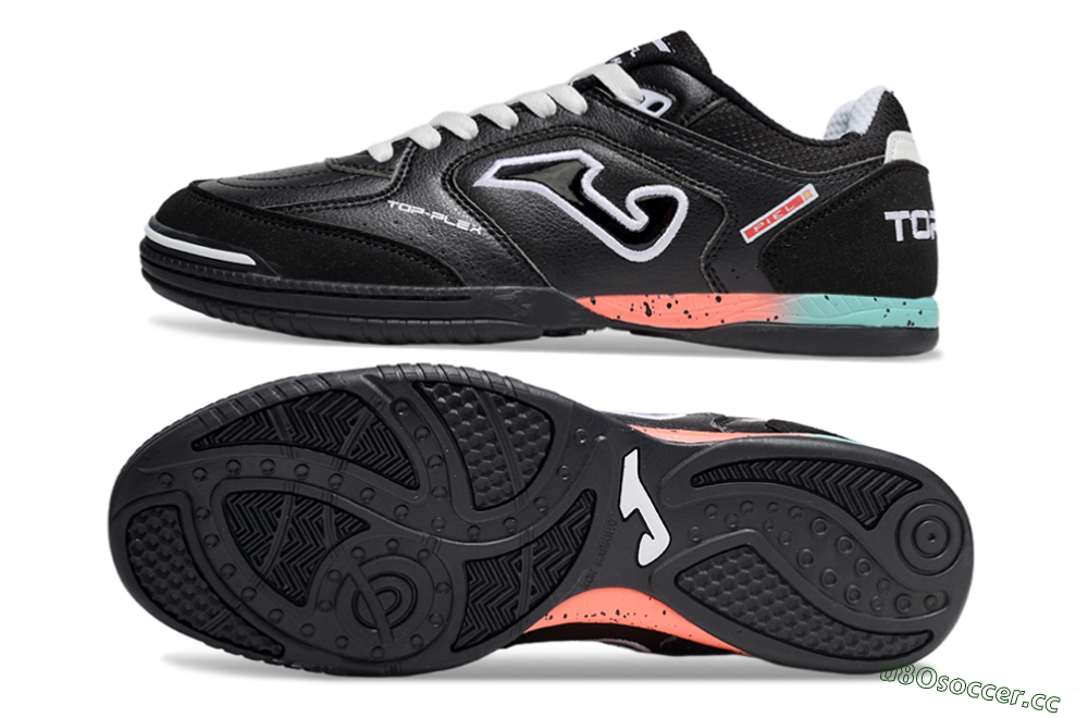 Men's Joma Top Flex IC Indoor & Futsal Low-Tops Football Shoes - White/Black/Yellow 1