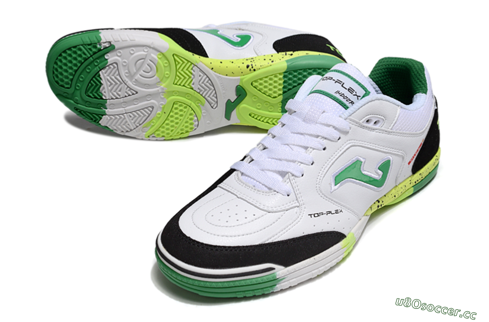 Men's Joma Top Flex IC Indoor & Futsal Low-Tops Football Shoes - White/Yellow/Black 3