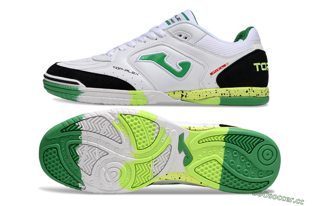Men's Joma Top Flex IC Indoor & Futsal Low-Tops Football Shoes - White/Yellow/Black 1
