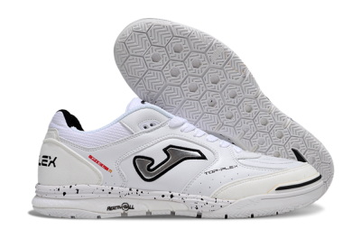 Men's Joma Top Flex IC Indoor & Futsal Low-Tops Football Shoes - White/Silver/Black