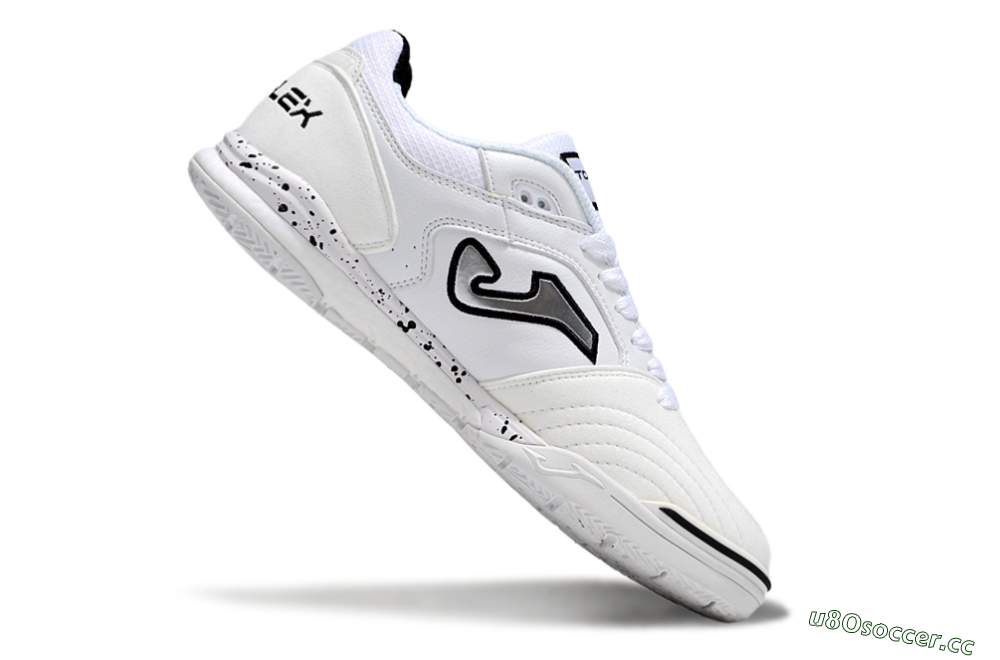 Men's Joma Top Flex IC Indoor & Futsal Low-Tops Football Shoes - White/Silver/Black 4