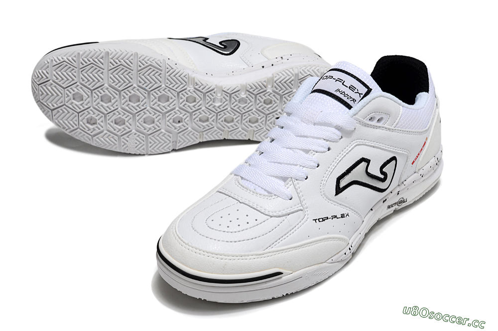 Men's Joma Top Flex IC Indoor & Futsal Low-Tops Football Shoes - White/Silver/Black 3