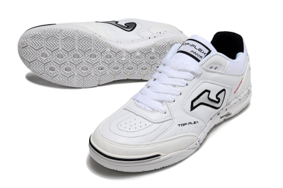 Men's Joma Top Flex IC Indoor & Futsal Low-Tops Football Shoes - White/Silver/Black