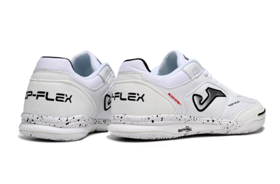 Men's Joma Top Flex IC Indoor & Futsal Low-Tops Football Shoes - White/Silver/Black