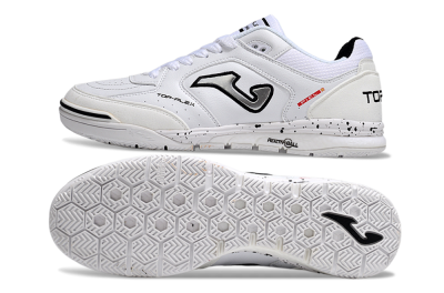 Men's Joma Top Flex IC Indoor & Futsal Low-Tops Football Shoes - White/Silver/Black