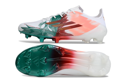 Unisex Adidas F50 Elite FG Firm Ground Low-Tops Football Boots - White/Green/Red