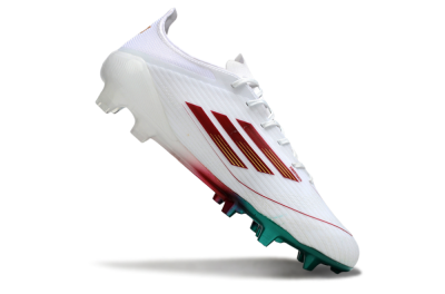 Unisex Adidas F50 Elite FG Firm Ground Low-Tops Football Boots - White/Green/Red