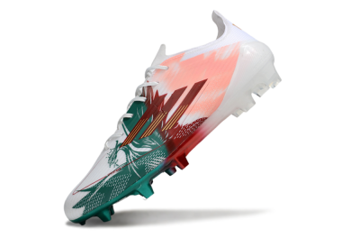 Unisex Adidas F50 Elite FG Firm Ground Low-Tops Football Boots - White/Green/Red
