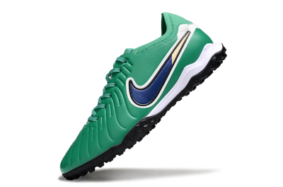 Men's Nike Tiempo Legend 10 Pro TF Artificial Turf Low-Tops Football Shoes - Green/Blue/White