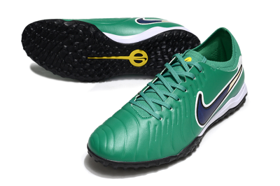 Men's Nike Tiempo Legend 10 Pro TF Artificial Turf Low-Tops Football Shoes - Green/Blue/White
