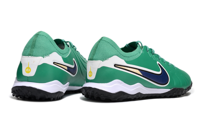 Men's Nike Tiempo Legend 10 Pro TF Artificial Turf Low-Tops Football Shoes - Green/Blue/White