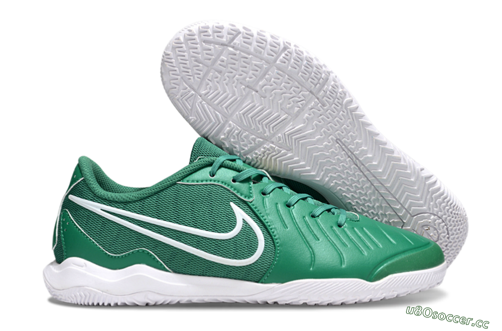 Men's Nike Tiempo Legend 10 Academy IC Indoor & Futsal Low-Tops Football Shoes - Green/White 2