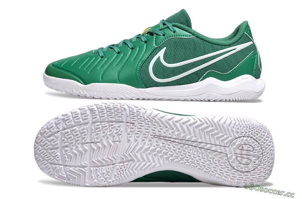 Men's Nike Tiempo Legend 10 Academy IC Indoor & Futsal Low-Tops Football Shoes - Green/White 1