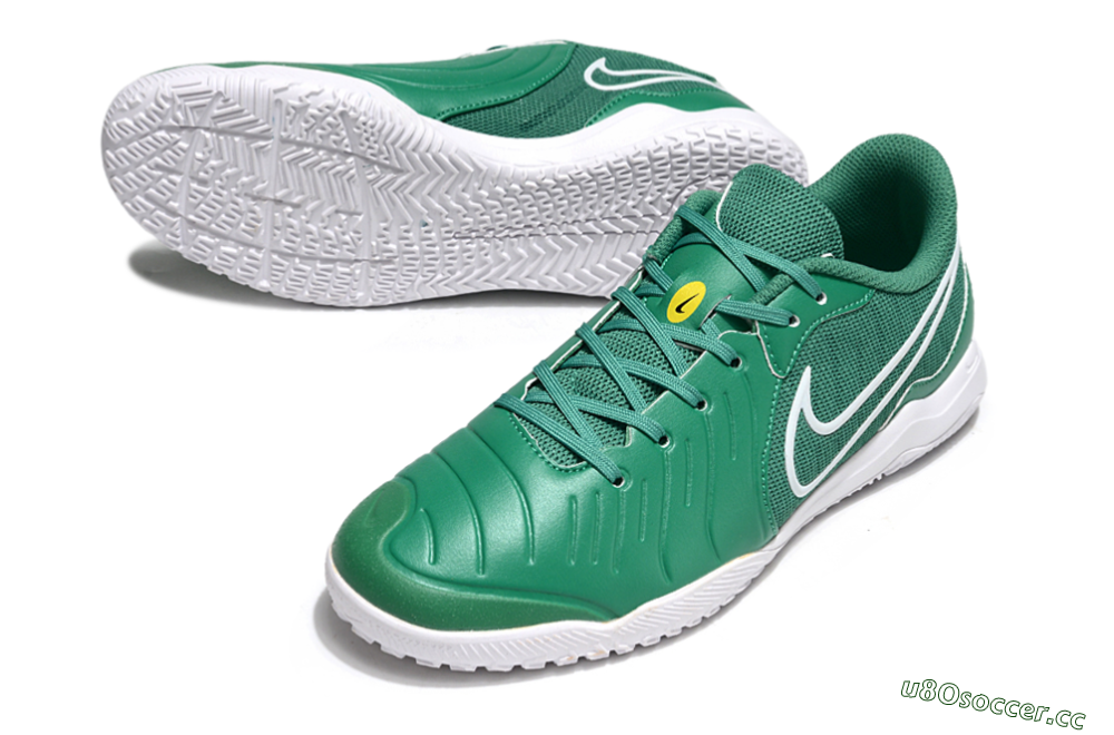 Men's Nike Tiempo Legend 10 Academy IC Indoor & Futsal Low-Tops Football Shoes - Green/White 3