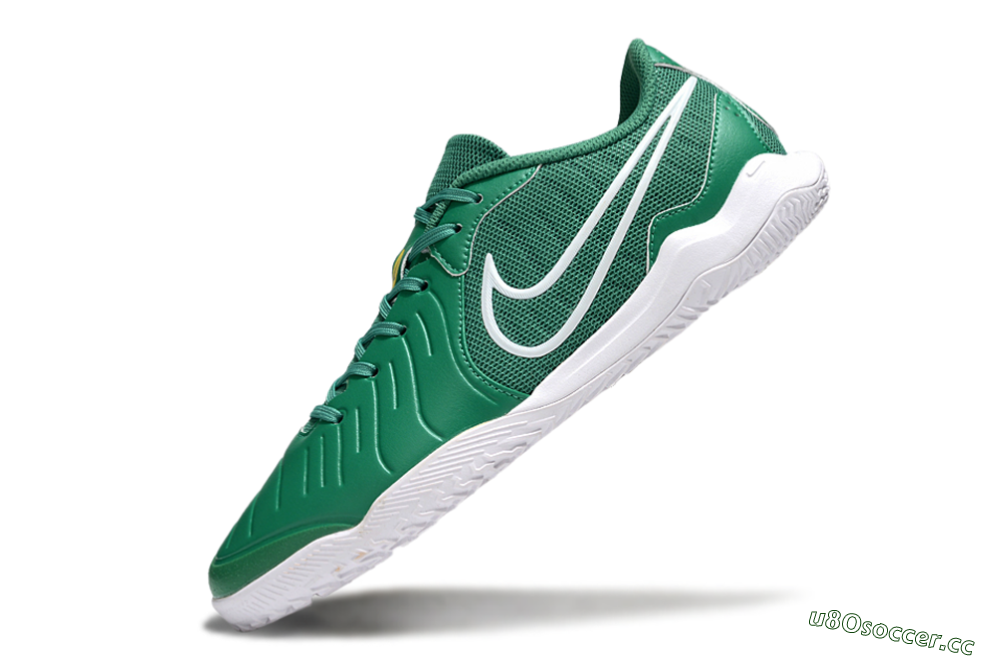 Men's Nike Tiempo Legend 10 Academy IC Indoor & Futsal Low-Tops Football Shoes - Green/White 5