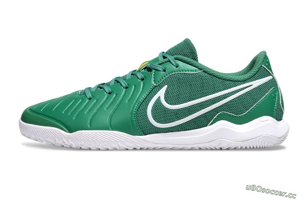 Men's Nike Tiempo Legend 10 Academy IC Indoor & Futsal Low-Tops Football Shoes - Green/White 0