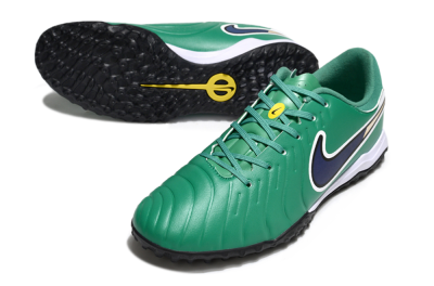 Men's Nike Tiempo Legend 10 Academy TF Artificial Turf Low-Tops Football Shoes - Green/Blue/White