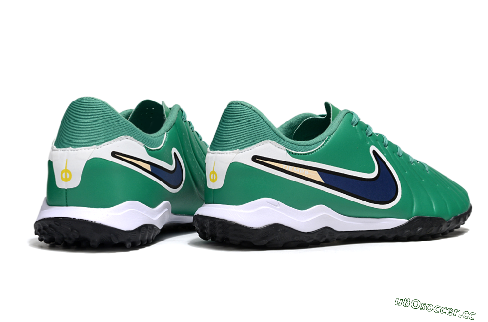 Men's Nike Tiempo Legend 10 Academy TF Artificial Turf Low-Tops Football Shoes - Green/Blue/White 6