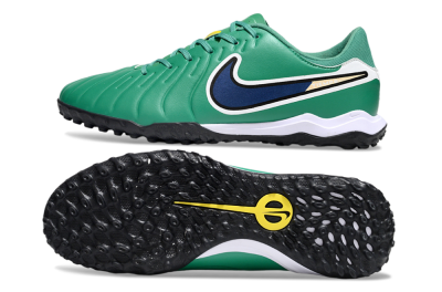 Men's Nike Tiempo Legend 10 Academy TF Artificial Turf Low-Tops Football Shoes - Green/Blue/White