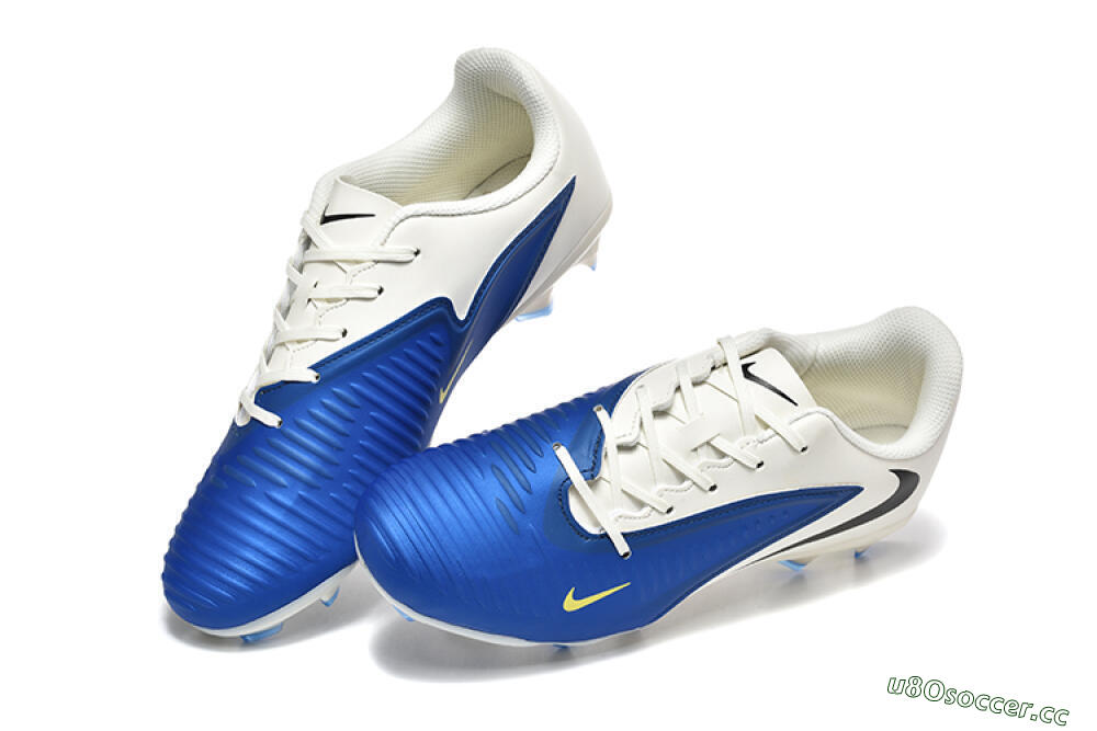 Men's Nike Phantom 6 Elite Low FG Firm Ground Low-Tops Football Boots - Blue/White/Black 6