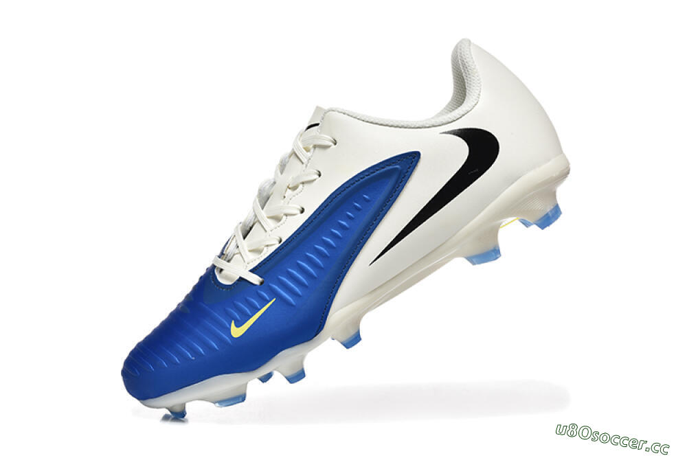 Men's Nike Phantom 6 Elite Low FG Firm Ground Low-Tops Football Boots - Blue/White/Black 8