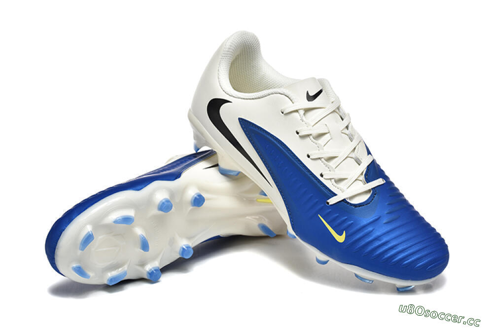 Men's Nike Phantom 6 Elite Low FG Firm Ground Low-Tops Football Boots - Blue/White/Black 4