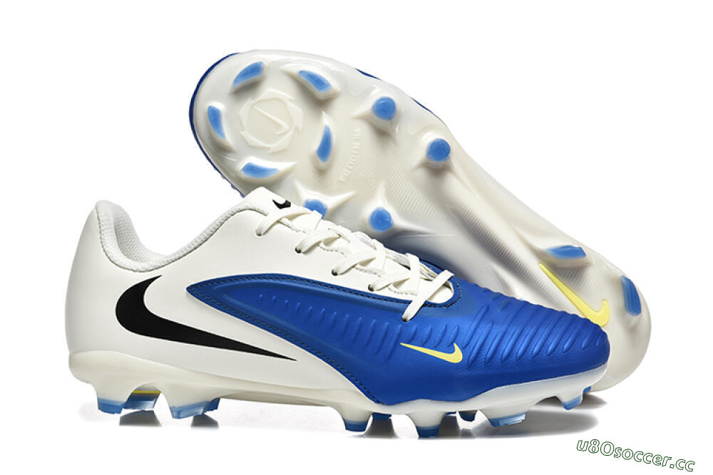 Men's Nike Phantom 6 Elite Low FG Firm Ground Low-Tops Football Boots - Blue/White/Black 2