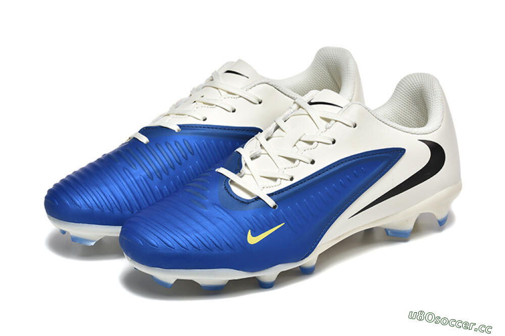 Men's Nike Phantom 6 Elite Low FG Firm Ground Low-Tops Football Boots - Blue/White/Black 5