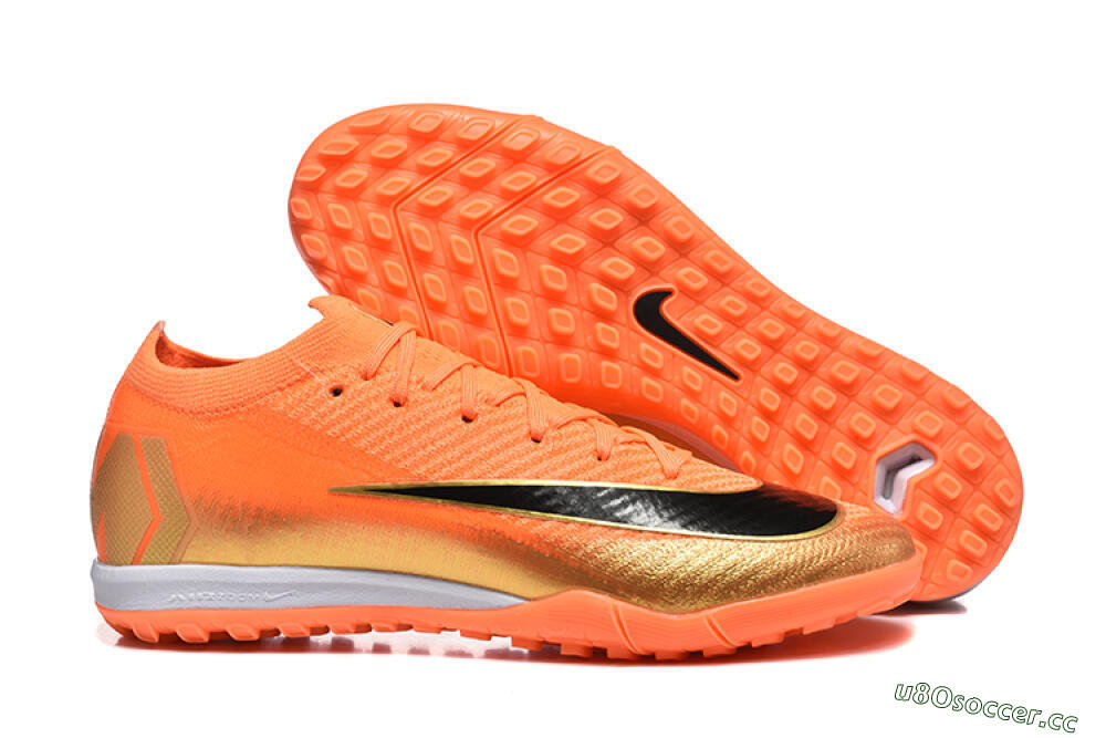 Men's Nike Air Zoom Mercurial Vapor 16 Elite TF Artificial Turf Low-Tops Football Shoes - Red/Black/Gold 2