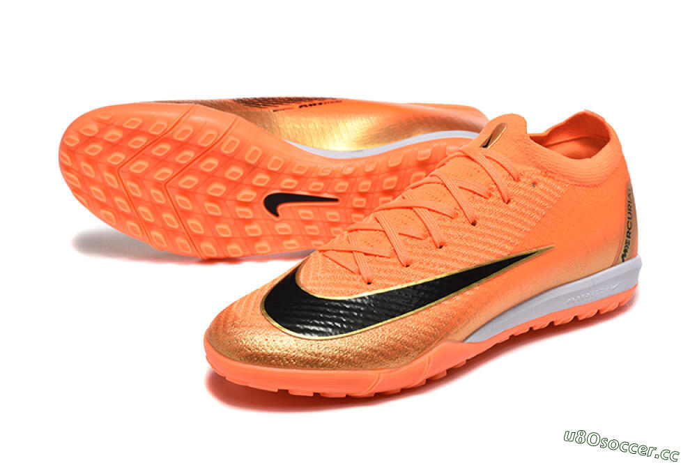 Men's Nike Air Zoom Mercurial Vapor 16 Elite TF Artificial Turf Low-Tops Football Shoes - Red/Black/Gold 3