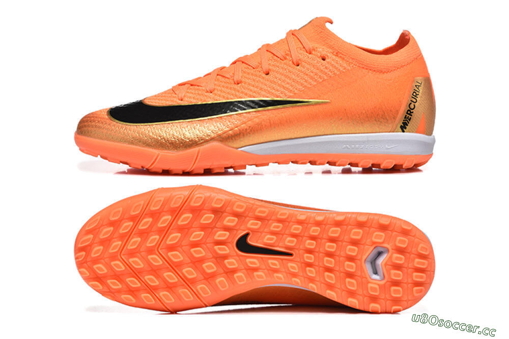Men's Nike Air Zoom Mercurial Vapor 16 Elite TF Artificial Turf Low-Tops Football Shoes - Red/Black/Gold 1